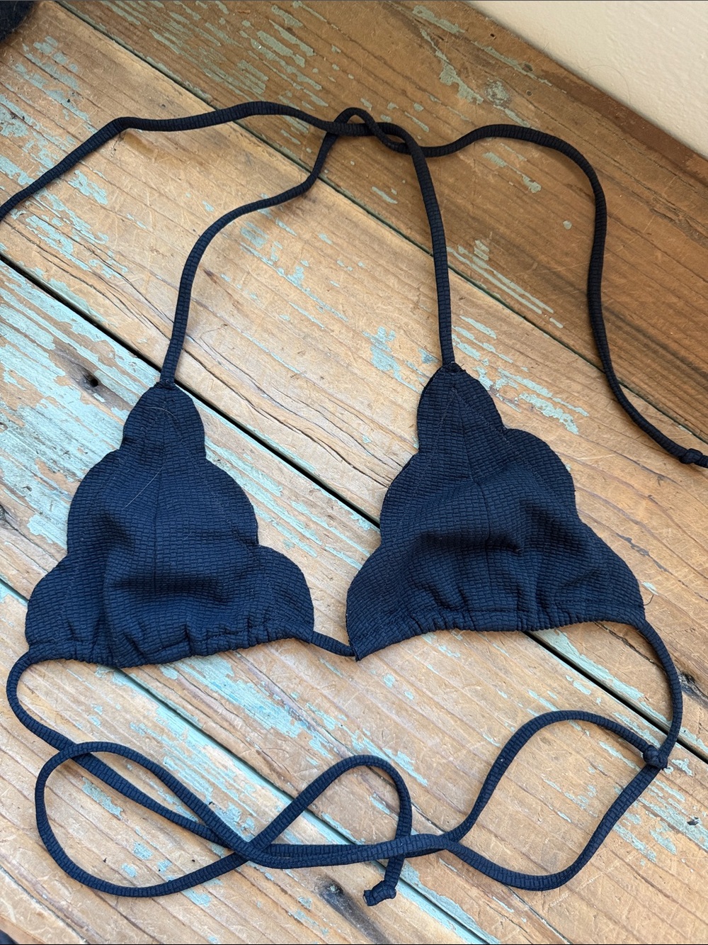 Marysia Scalloped Triangle Bikini Top - Black